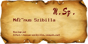 Mónus Szibilla névjegykártya